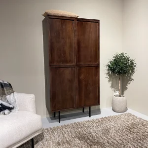 Livingfurn Opbergkast Elan Brown Mangohout, 170 x 90cm - Bruin