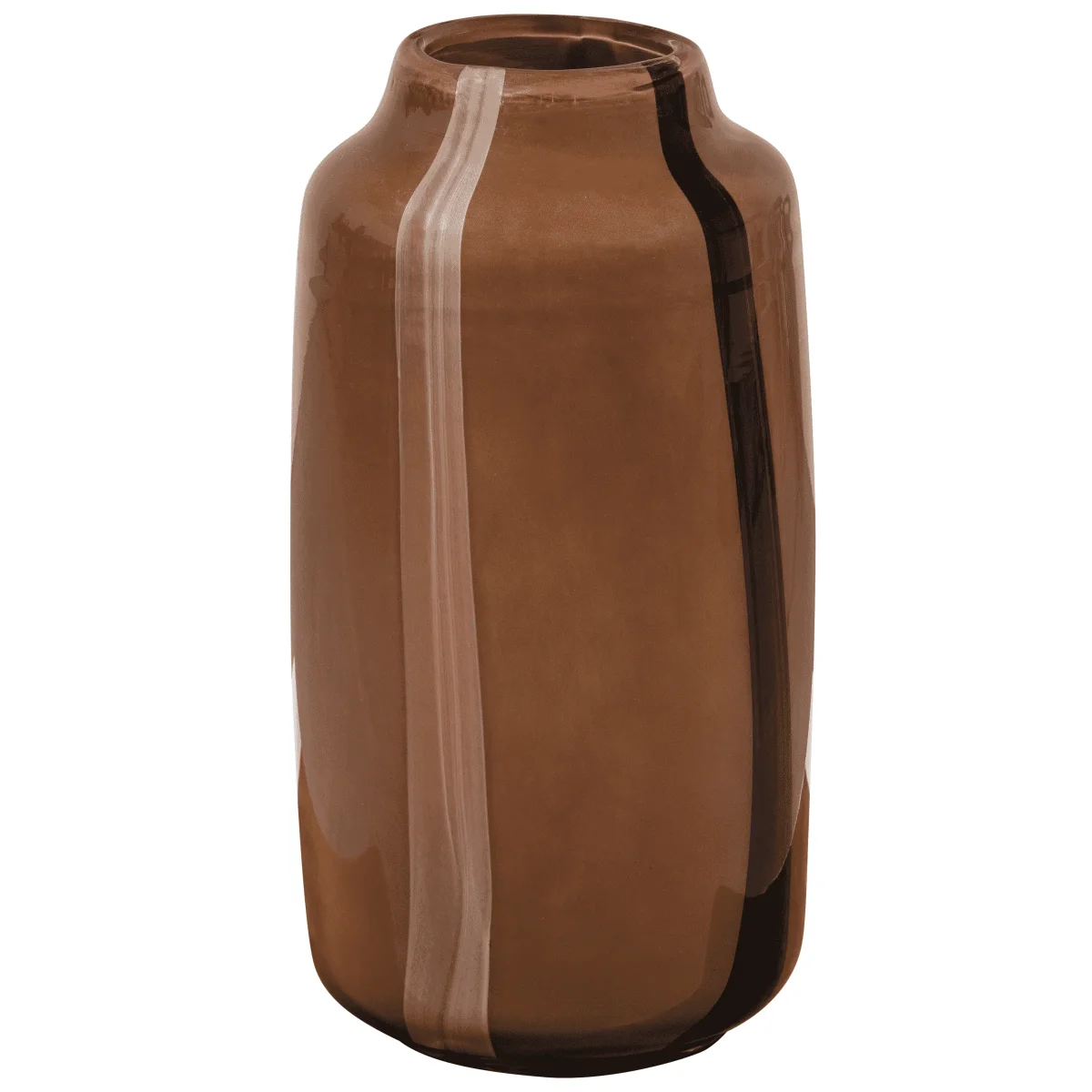 WOOOD Vaas Selena Glas, 35cm - Bruin