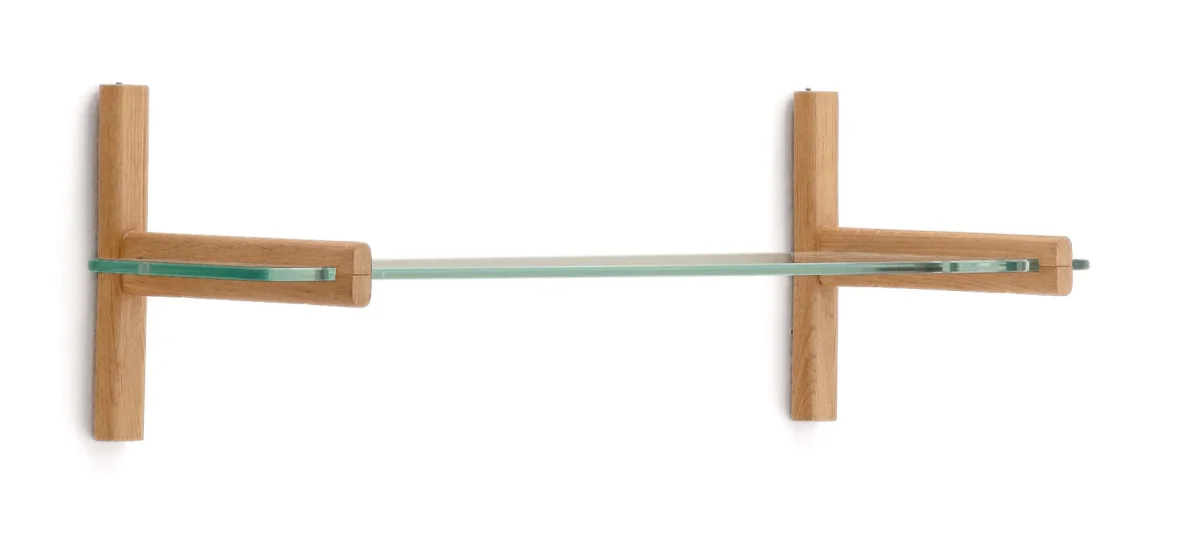 Kave Home Wandrek Sitra Eikenhout en glas, 28 x 90cm - Bruin - Afbeelding 2