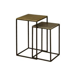 RENEW Bijzettafel Andre Set van 2 stuks - Brass / Zwart - Vierkant