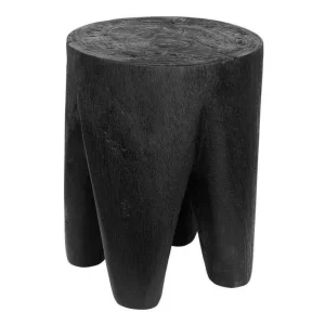 MUST Living Krukje/Bijzettafel Tooth Suarhout - Zwart - Rond
