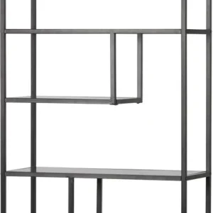 WOOOD Teun Vakkenkast - Metaal - Zwart - 188x85x35