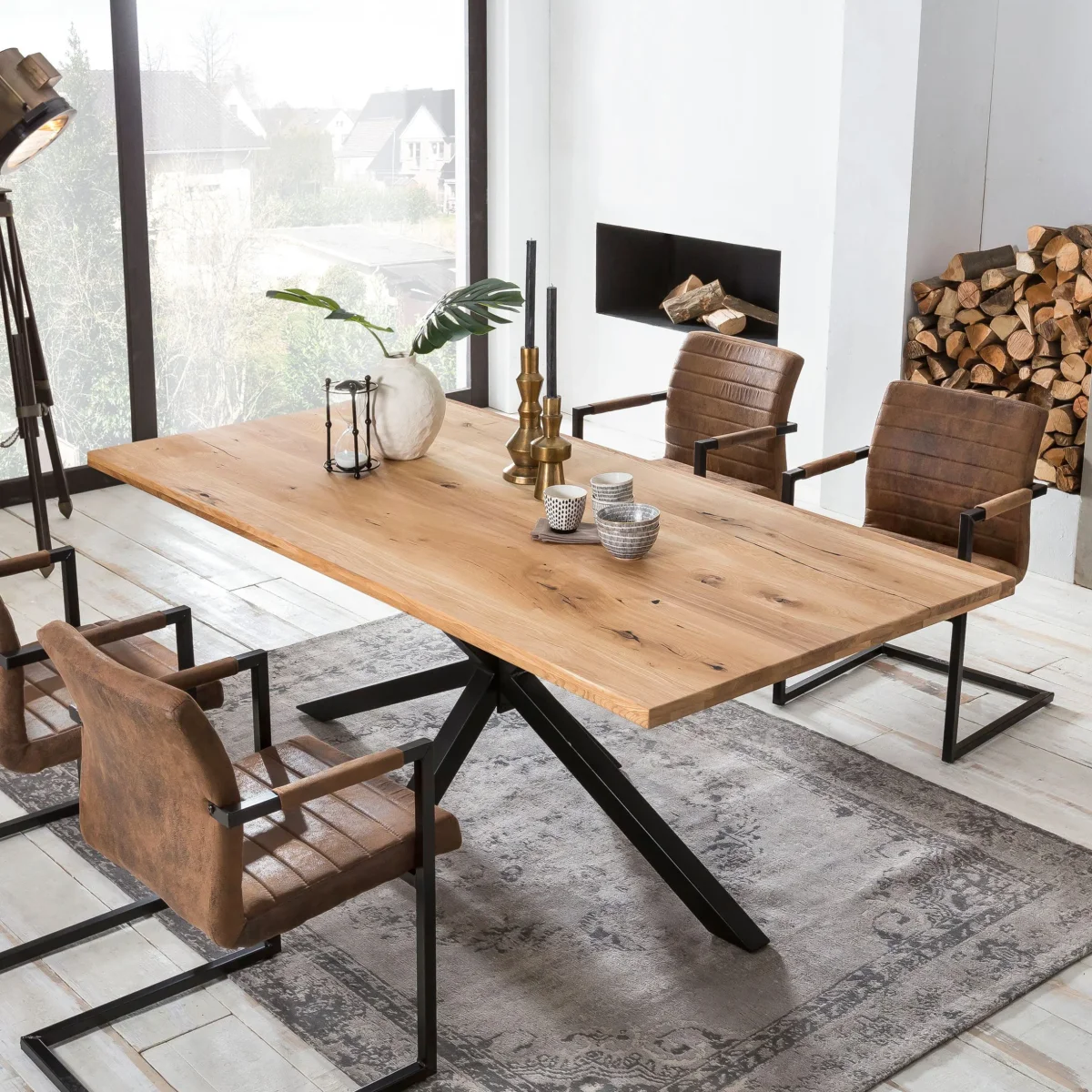 Artistiq Eettafel Dashawn Eikenhout - Zwart - Afbeelding 2